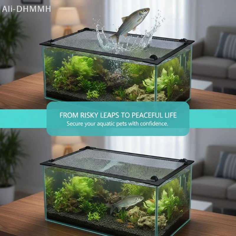 Aquarium Fish Jump Guard - ZLinKJ غطاء شبكي مغناطيسي مضاد للقفز