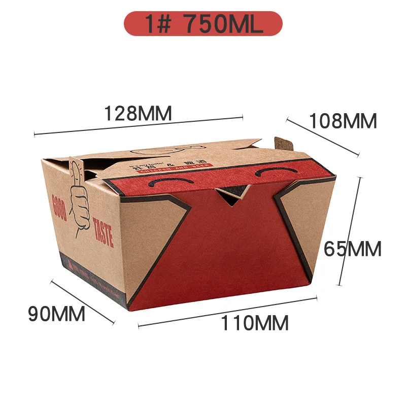 Disposable kraft paper fried chicken packing lunch box chicken face printed Korean food box