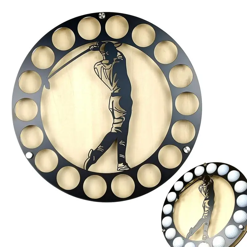 Golf Ball Wall Shelf Golf Ball Holder Gift For Golfers Creative Stylish Round Display Rack Wall Mount Decor For Golfers