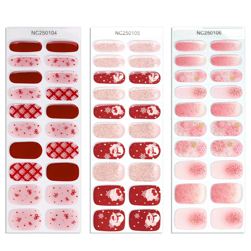 New Christmas Gel Manicure Sticker UV Semi-cured Nail Sticker Snowflake Waterproof Light Phototherapy Sticker