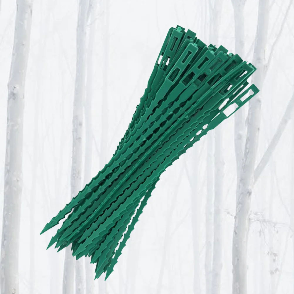 

100Pcs Adjustable Fish Bone Cables for Gardening Safe Support for Plants Vegetables Vines Easy to Use Reusable Zipper Straps