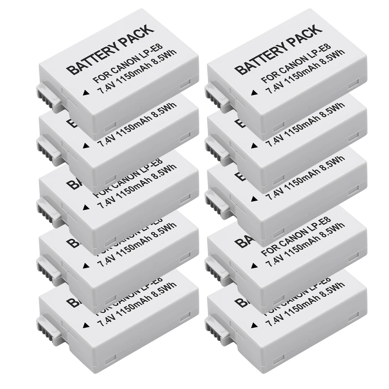 10 Pcs LP-E8 LP E8 LPE8 Battery for CANON EOS Rebel T2i T3i T4i T5i 550D 600D 650D 700D Kiss X4 X5 X6i X7i