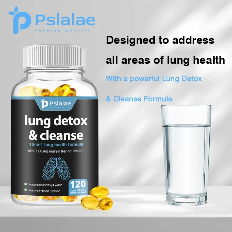 

Lung Cleansing and Detoxifying Supplement, 15-in-1 Lung Health Formula - Supports Respiratory Health