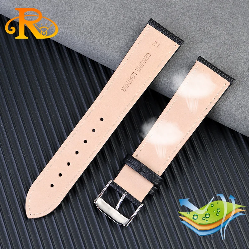 15mm 21mm Lizard Pattern cowhide Watchband WatchBracelet For Movado  0607122/606088 Strap Wristwatches Band Simple Stylish