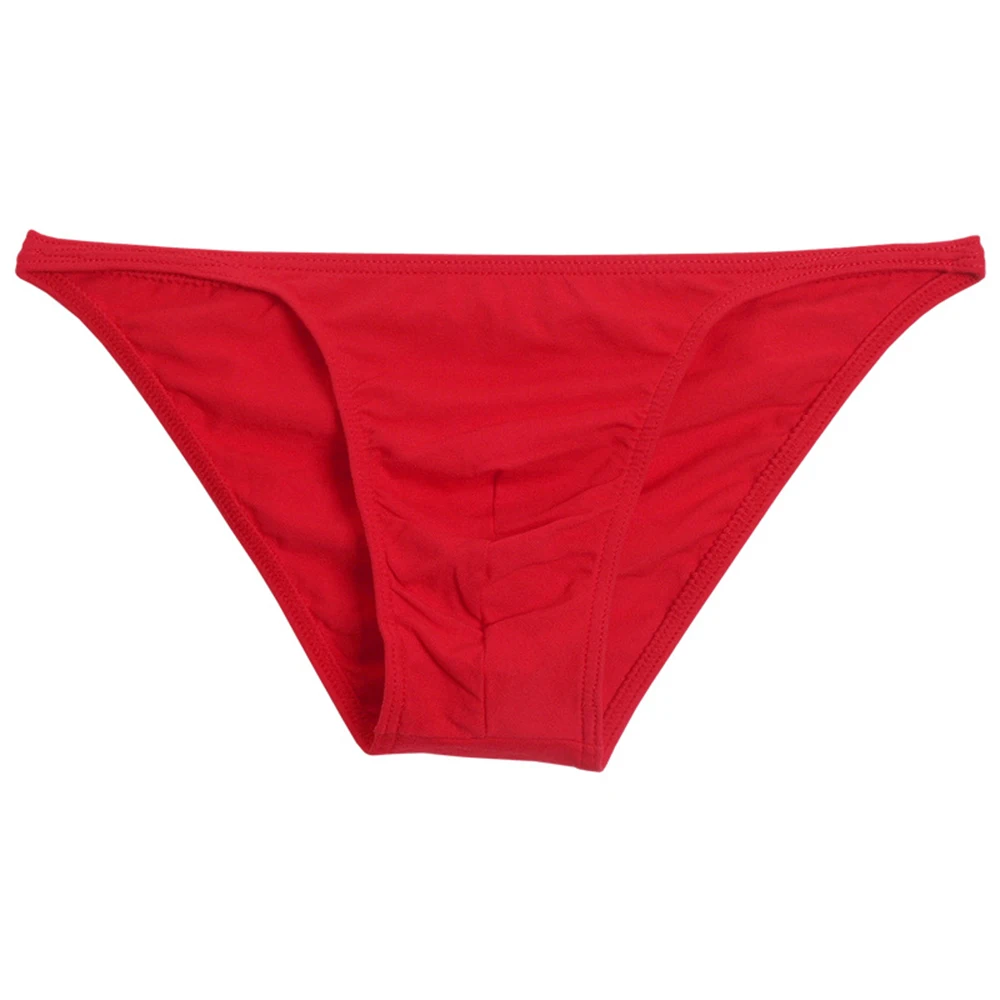 Male Large Cotton Panty Show Underwear Thong Breathable Men's Underwear Soft Solid Color Bulge Pouch Bikini Thong