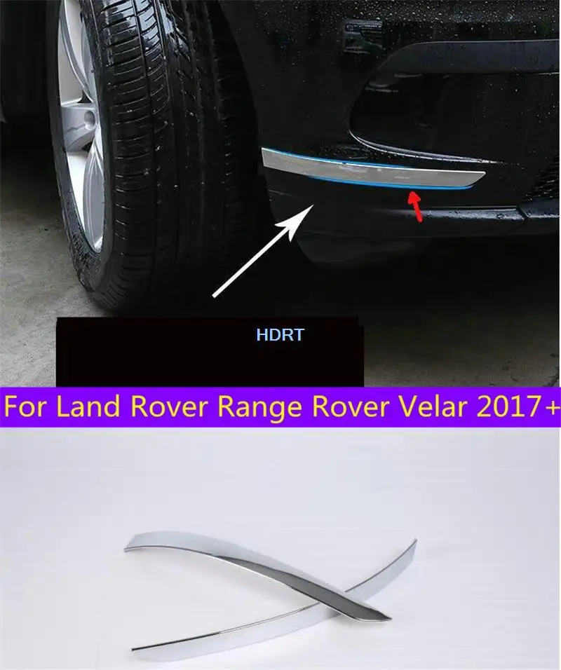 

For Land Rover Range Rover Velar 2017+ Car Style Front Bumper Corner Cover Trim strip Garnish Protector Decorative Accessories