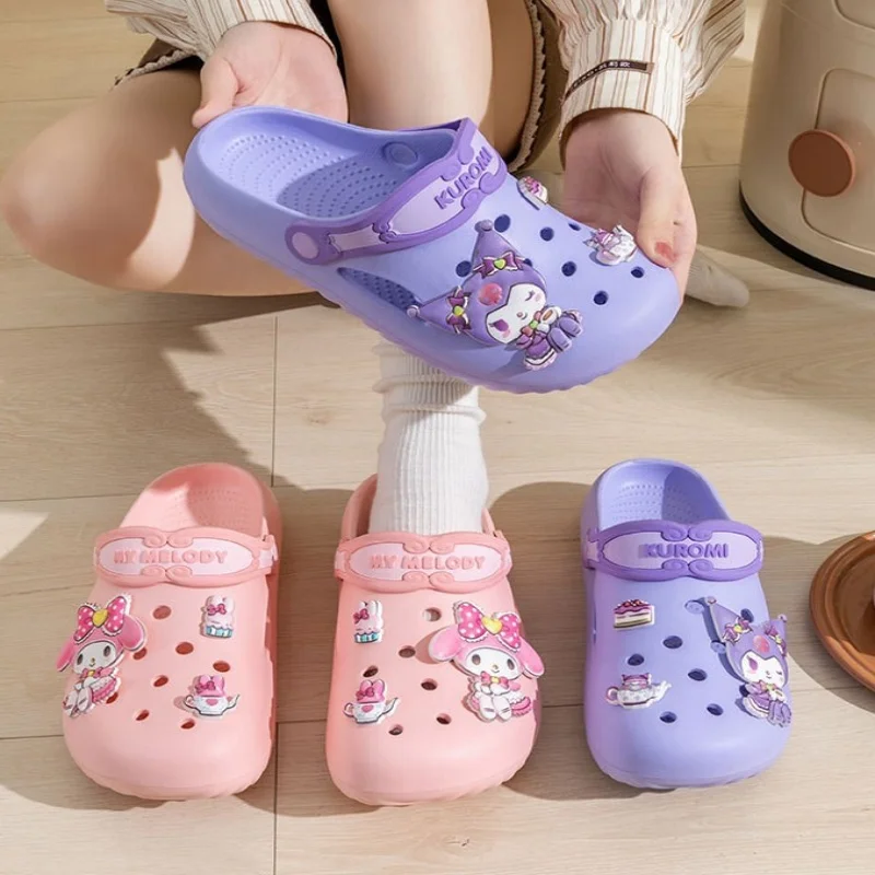 Kinder Höhlenschuhe Cartoon Kuromi Eltern-Kind Sommer Strand Hausschuhe Anti Rutsch Verschleißfest Atmungsaktiv Und Bequem