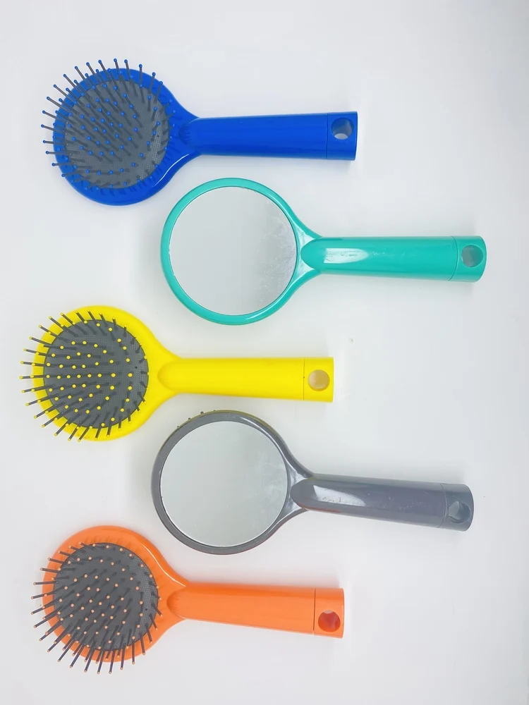 Round Mirror Hair Brush Comb