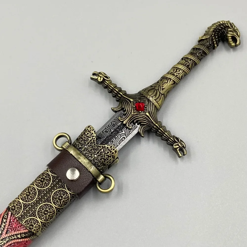 30cm Oathkeeper średniowieczna broń miecz stal valyrska filmy urządzenia peryferyjne do telewizora metalowe ozdoby miecz samurajski broń Model prezenty zabawki