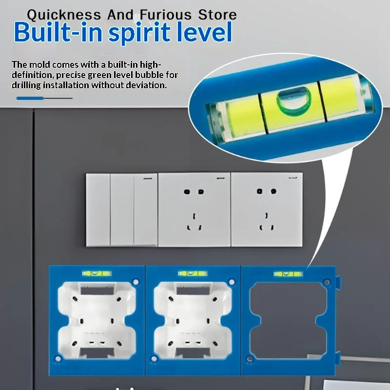 【T】Splicable Socket Box Hole Drilling Jig With Built In Level And Router Bit For Home Renovation Woodworking