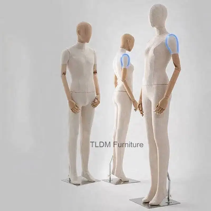 Model Korean Women's Clothing Mannequins Prop Solid Nordic Wood Fake Doll Wedding Dress Full Window Body Male Model Display Rack