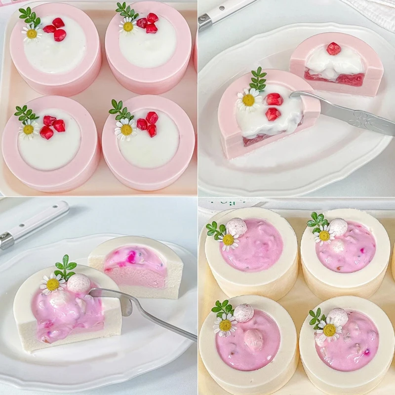 

New 3D Heart/Star/Round/Square Flower Pudding Silicone Mousse Mould DIY Dessert Chocolate Mold Cake Decorating Tools Bakeware