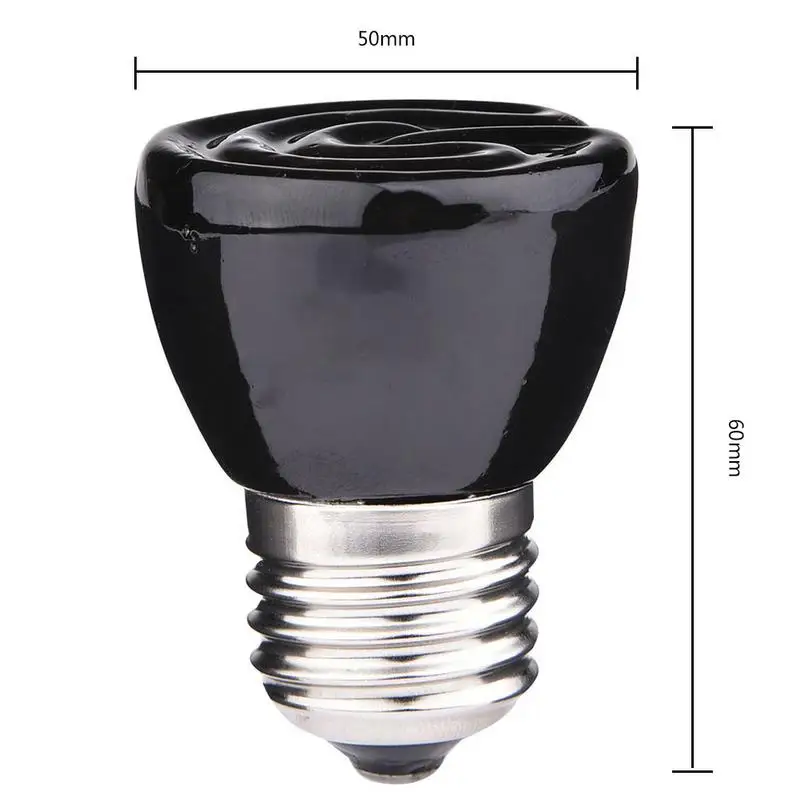 E27 Pet Heating Lamp Black Mini Infrared Ceramic Emitter Heat Light Bulb Pet Brooder Chickens Reptile Lamp Pet 25 50 75 100W