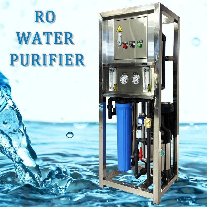 Simple-type Water Treatment Stainless Steel Frame Reverse Osmosis Water Purifier (220V Voltage, 500L Flow Rate)