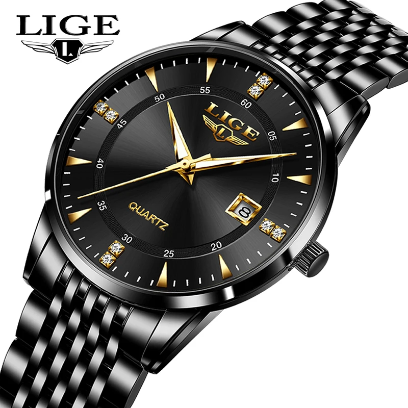 LIGE 2025 أفضل ساعات رجالية بسيطة مضيئة مقاوم للماء ساعة رجالية ساعات كوارتز عصرية للرجال الفاخرة relogios masculino
