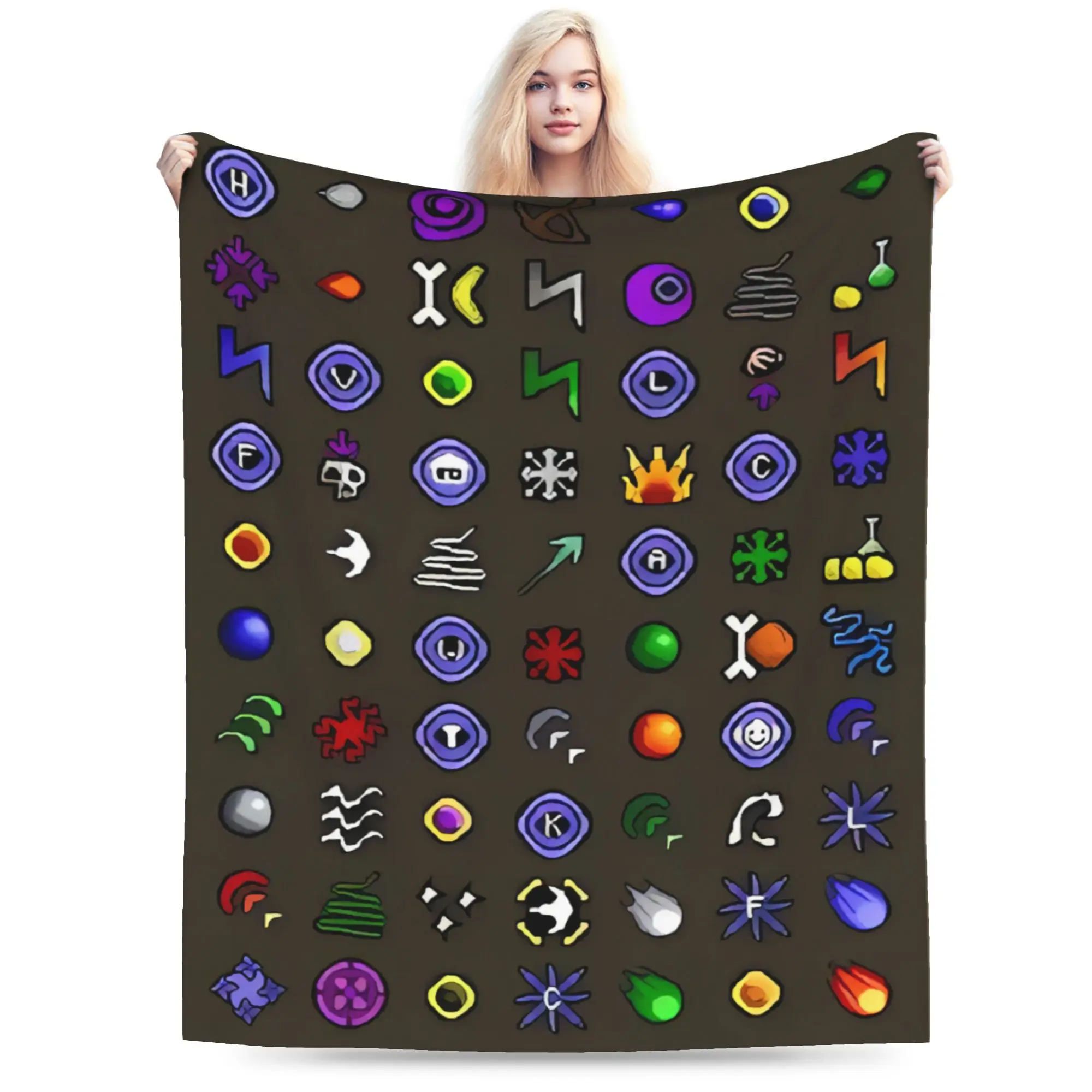 Old School Runescapes Warm Blankets OSRS Boy Girl Plush Throw Blanket Graphic Bedroom Flannel Bedspread Sofa Bed Cover