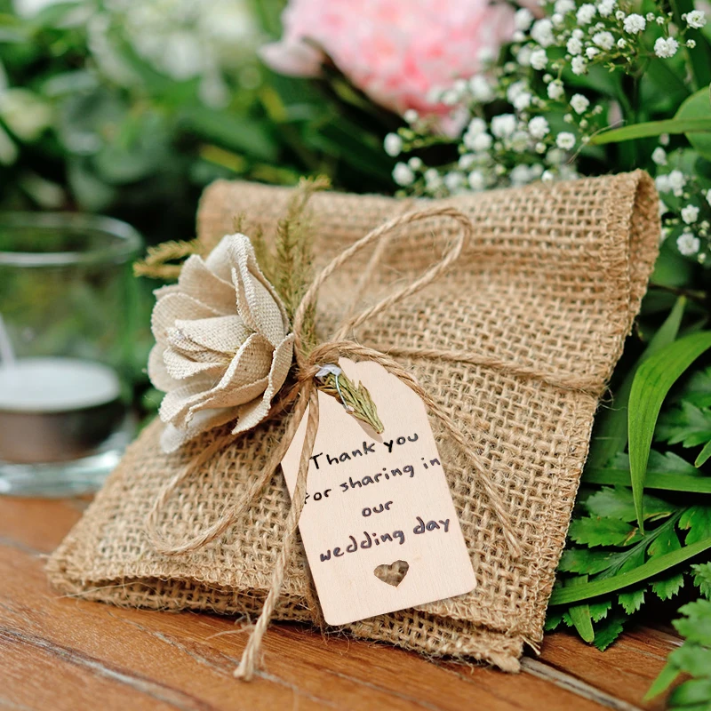 Etiqueta de madera en blanco sin terminar, colgante rectangular Natural con corazón, marcapáginas artesanal para decoración de fiesta de boda,