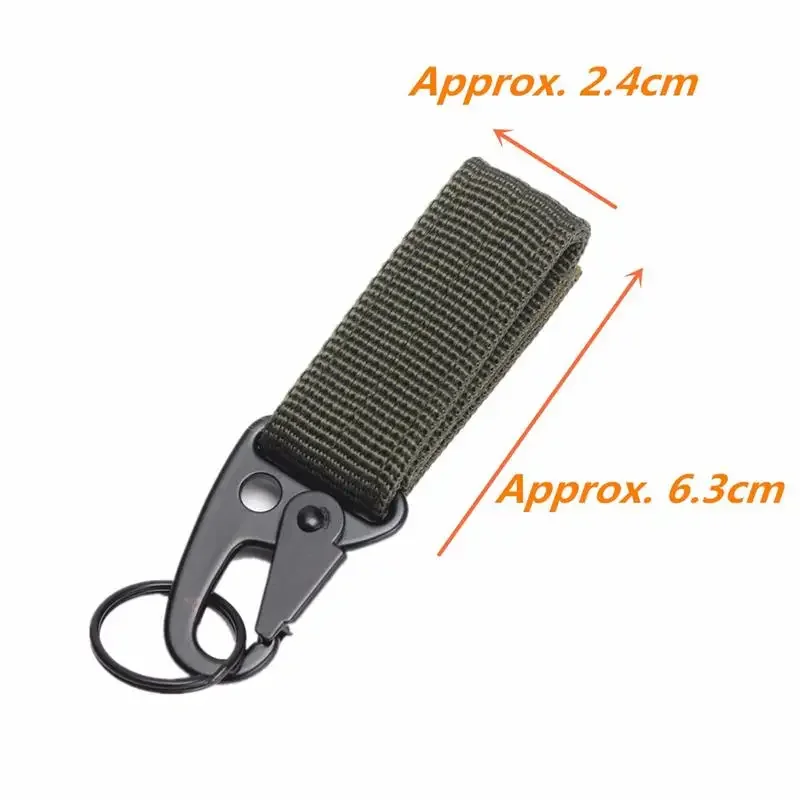 Mosquetón de nailon de alta resistencia, gancho para llaves, hebilla de correas MOLLE, sistema colgante, hebilla de cinturón, accesorios colgantes para acampar y hacer senderismo