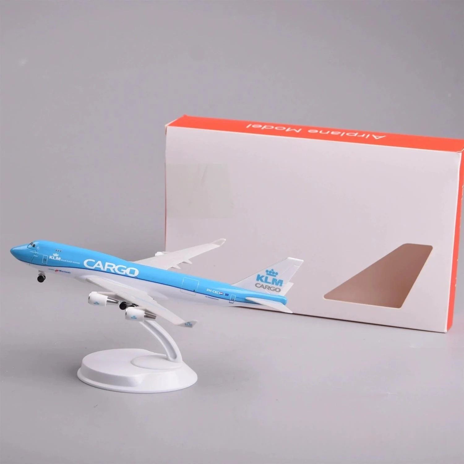 20cm ABS Plastic Aircraft Model Opening Door B747-400 KLM Dutch Cargo Airlines Miniature Airplane Model Assembly Ornament Gift