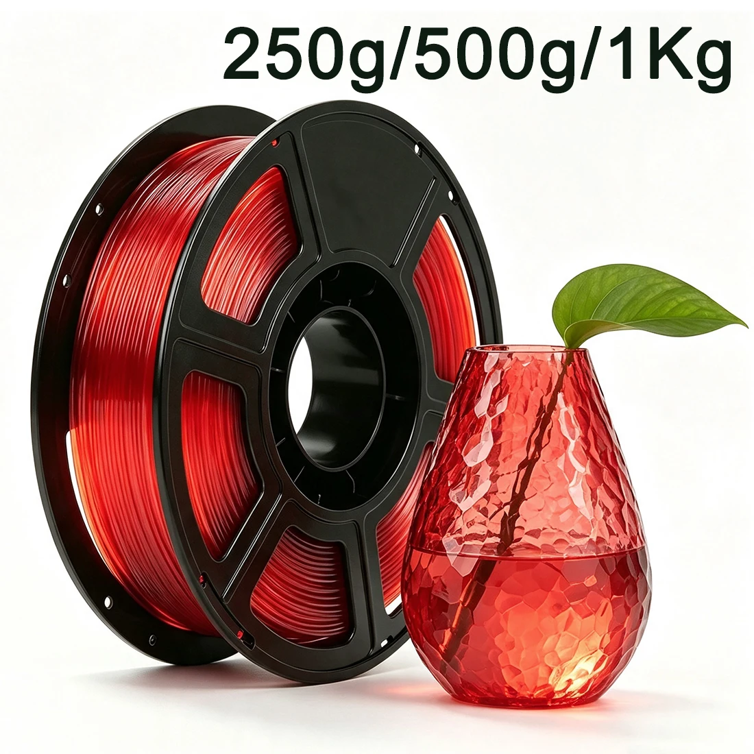 250g PETG Transparent Red 3D Printer Filament 500g 1Kg 3D Printer Materials PETG Transparent Red Filament 1.75mm