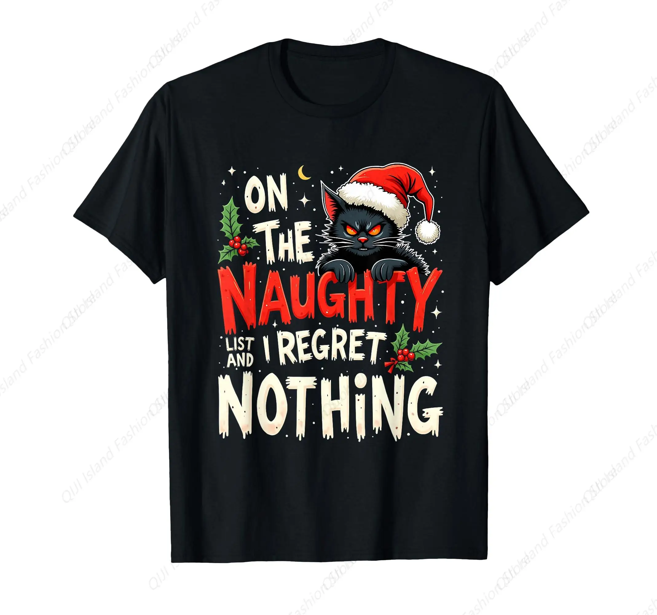 

Funny Black Cat On The Naughty List I Regret Nothing T-Shirt