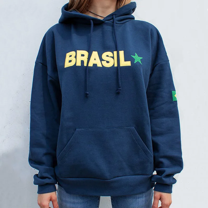 BRASIL Fashion 18 Letter Print Hoodies Women Autumn Winter Oversized Pullover Top Y2k Gothic Punk Casual Loose Hooded Sweatshirt