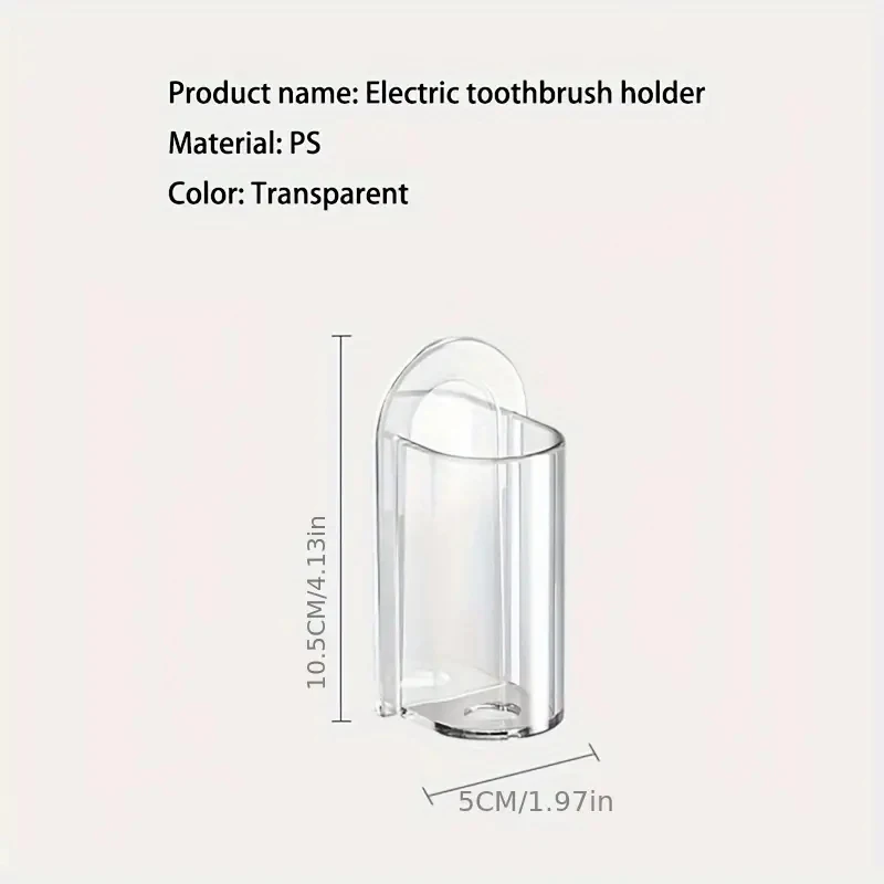 Wall Mounted Non Perforated Toothbrush Holder Electric Toothbrush Base Space Saving Toothbrush Holder Bathroom Accessory