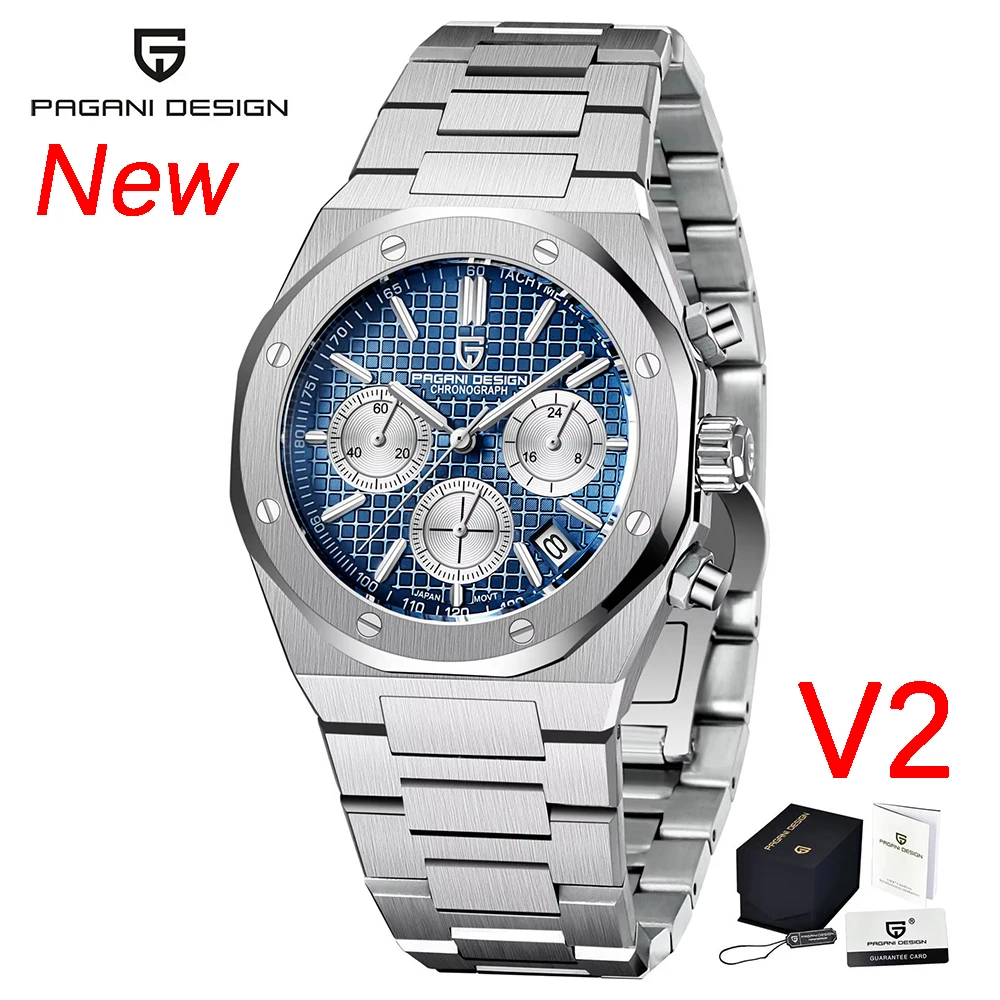 Pagani Design 2025 Neue VK63 Herren-Business-Quarzuhr, Saphir-Edelstahl, 20 Bar, wasserdicht, Sport-Chronometer-Code-Uhr 3