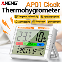 ANENG AP01 Digital Thermohygrometer Electronic Clock Multiscene Measurement High Definition Screen Air Thermometer Hygrometer
