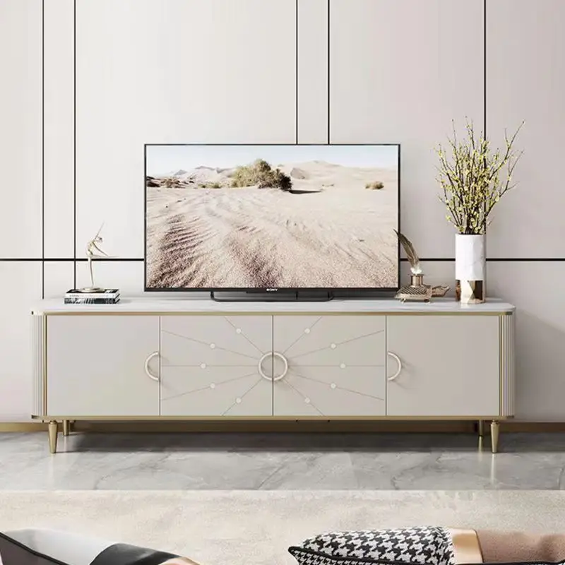 

American light luxury TV cabinet modern simple living room household small apartment custom new high-end marble floor cabinet