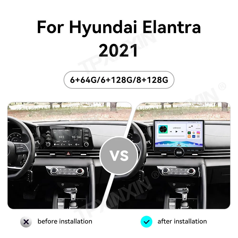 Car Accessories Radio For Hyundai Elantra 2021 Android Auto GPS Navigation Multimedia Stereo Receiver Head Unit Offline Maps
