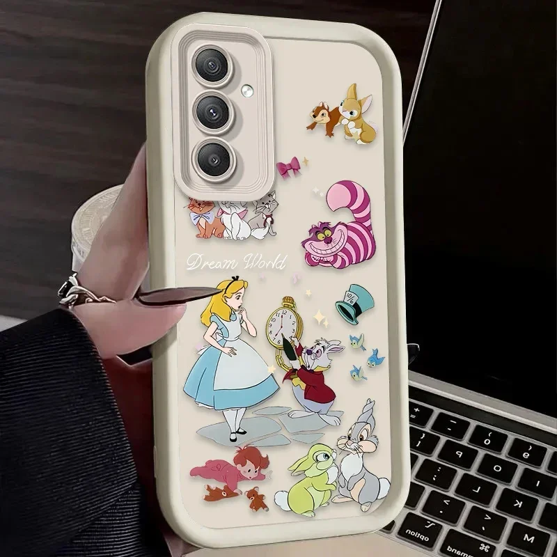 Disney funda de teléfono Alicia en el país de las maravillas para Samsung Galaxy A14 A15 5G S21 S22 S23 S24 5G FE Plus Ultra A25 A35 A52 A53 A54 A55 5G