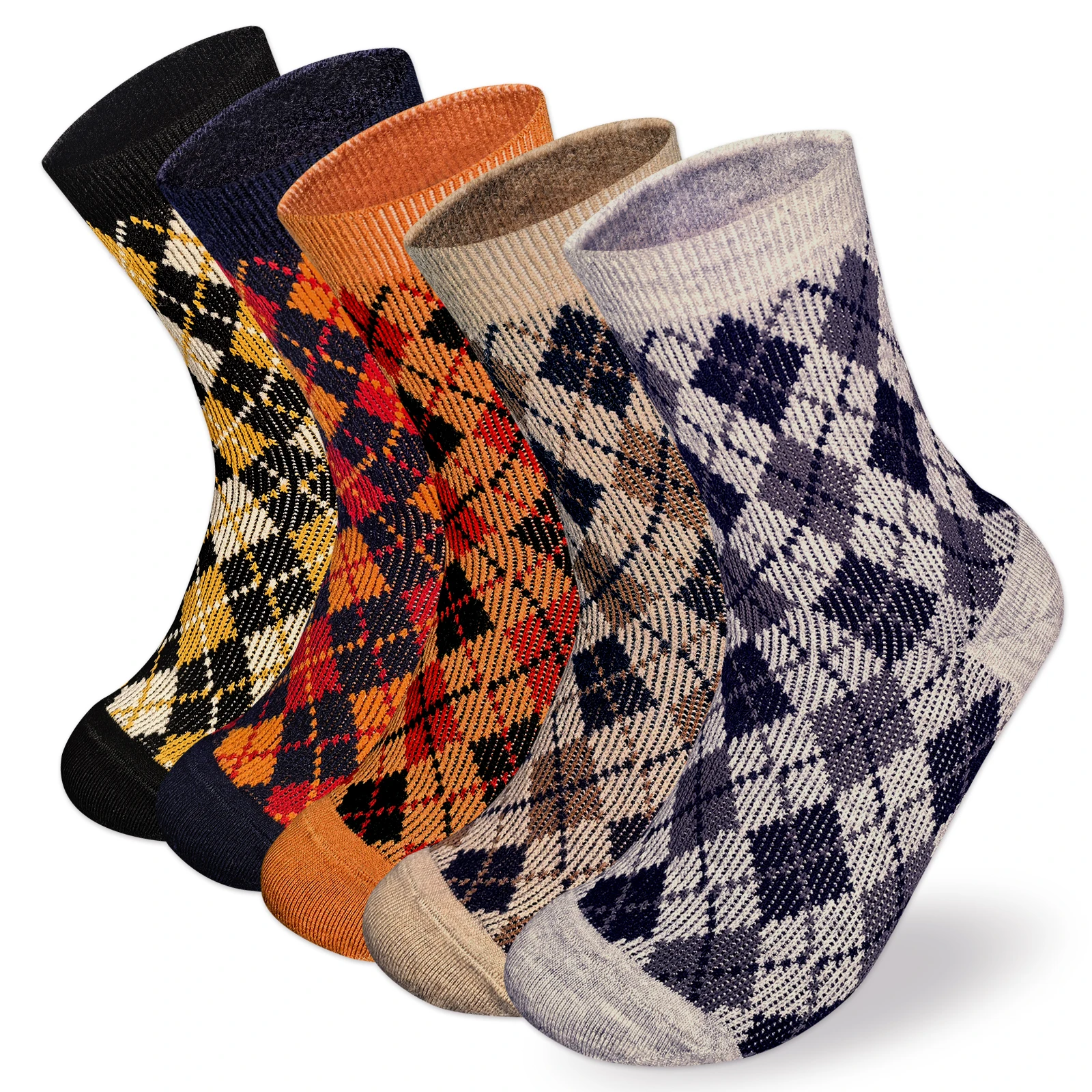 5 Pair Winter Wool Socks hiking socks Super Thick Warm High Quality Fall Winter Comfortable Mid-leg Socks  for men & women