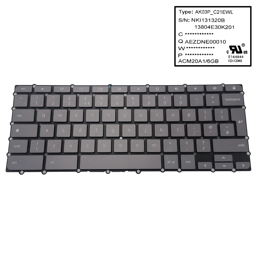 Imagem -06 - Teclado Retroiluminado para Acer Chromebook Spin 514 uk gb Cp5141h Cp514-1ht Nki131320b Teclados de Retroiluminação Peças do pc Portátil