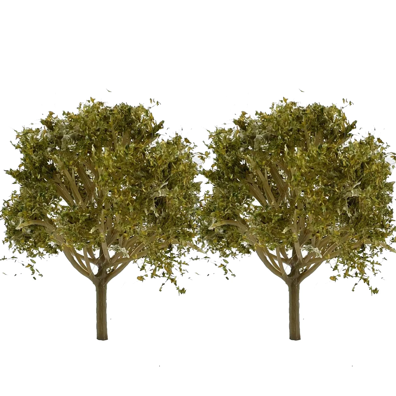 

2Pcs Height 14.5cm Miniature Tree Model Autumn Winter Style Plastic Camphor Tree for Diorama Sand Table Railway Layout Accessory