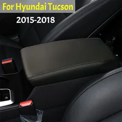 New PU Leather Car Armrest Box Center Console Lid Armrest Cover Car Accessories For Hyundai Tucson 2015 2016 2017 2018