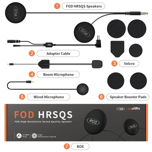 Imagen 2 del producto Altavoz Fodsports HRSQS con soporte de Clip para micrófono, solo adecuado para casco de motocicleta FX7, intercomunicador Bluetooth