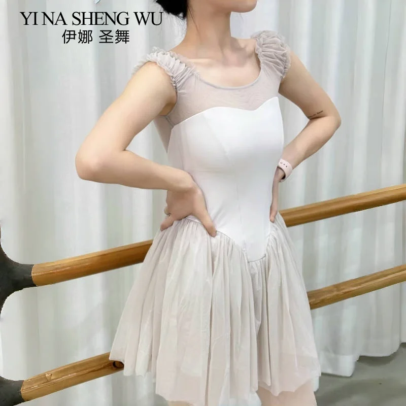 تنورة الباليه الفاخرة الكبار سليم صالح تنورة قصيرة المرأة بلا أكمام شبكة الربط فستان المهنية مرحلة أزياء مسرحية