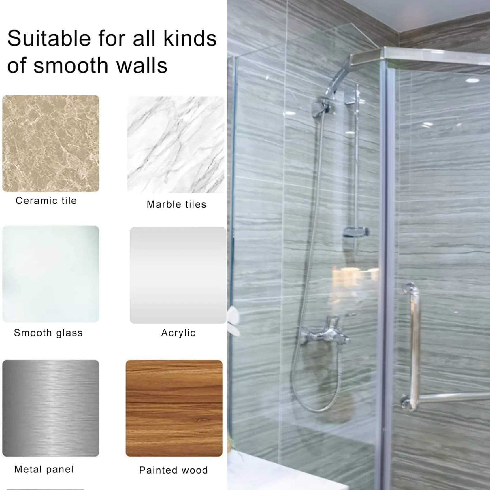 حامل دش يدوي VEHO بدون حفر، زاوية لاصقة قابلة للتعديل، حامل دش، مقاوم للماء، مقاوم للرطوبة #1