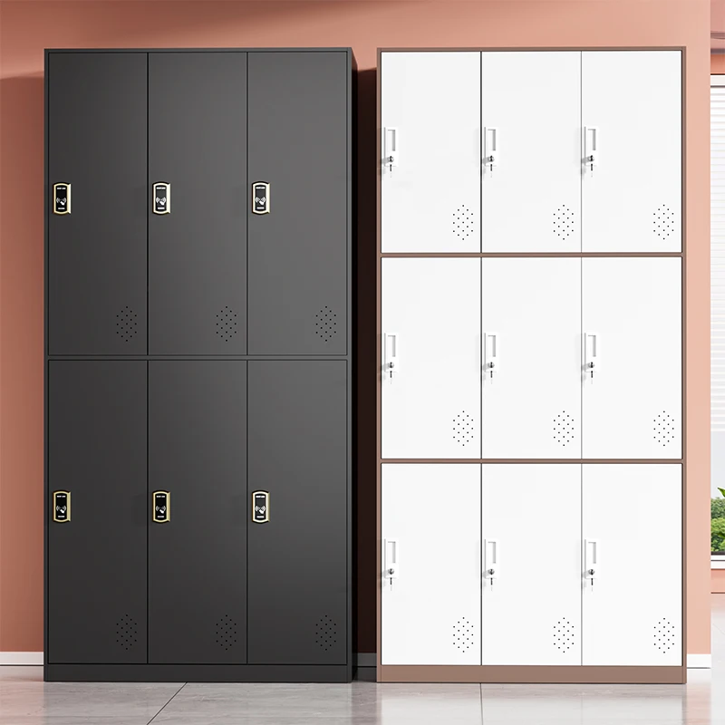 Steel Locker Staff Cabinet Dormitory Workshop Shoe Cabinet Gym Bathroom Office Iron Storage
