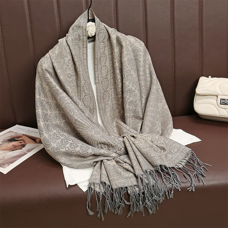 

2024 Luxury Thick Cashmere Scarf Women Print New Wraps Pashmina Travel Poncho Warm Blanket Winter Shawl Female Stoles