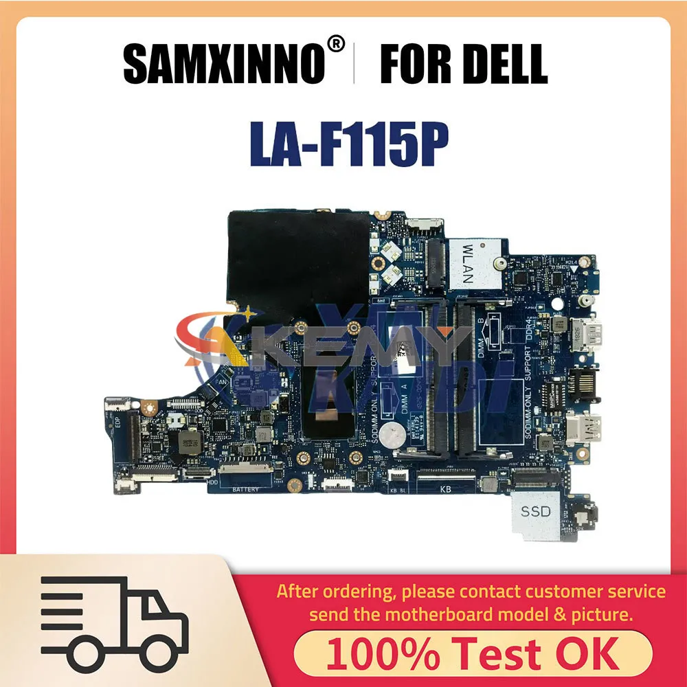 Laptop Motherboard For Dell Inspiron 5570 5770 CN-0G9KR8 09J1XM 9J1XM LA-F115P Notebook Mainboard with CPU I3 I5 I7 7th 8th