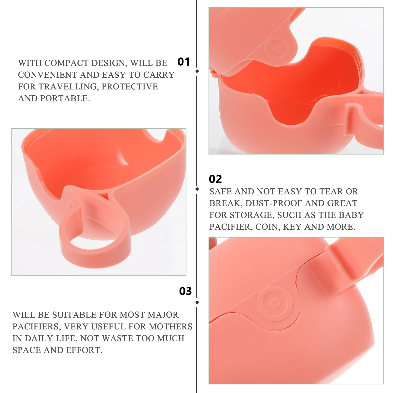 

5pcs Case Compact Baby Pacifier Holder Box Dust-Proof Storage Container For Diaper Bag Travel Use Pacifier Cases