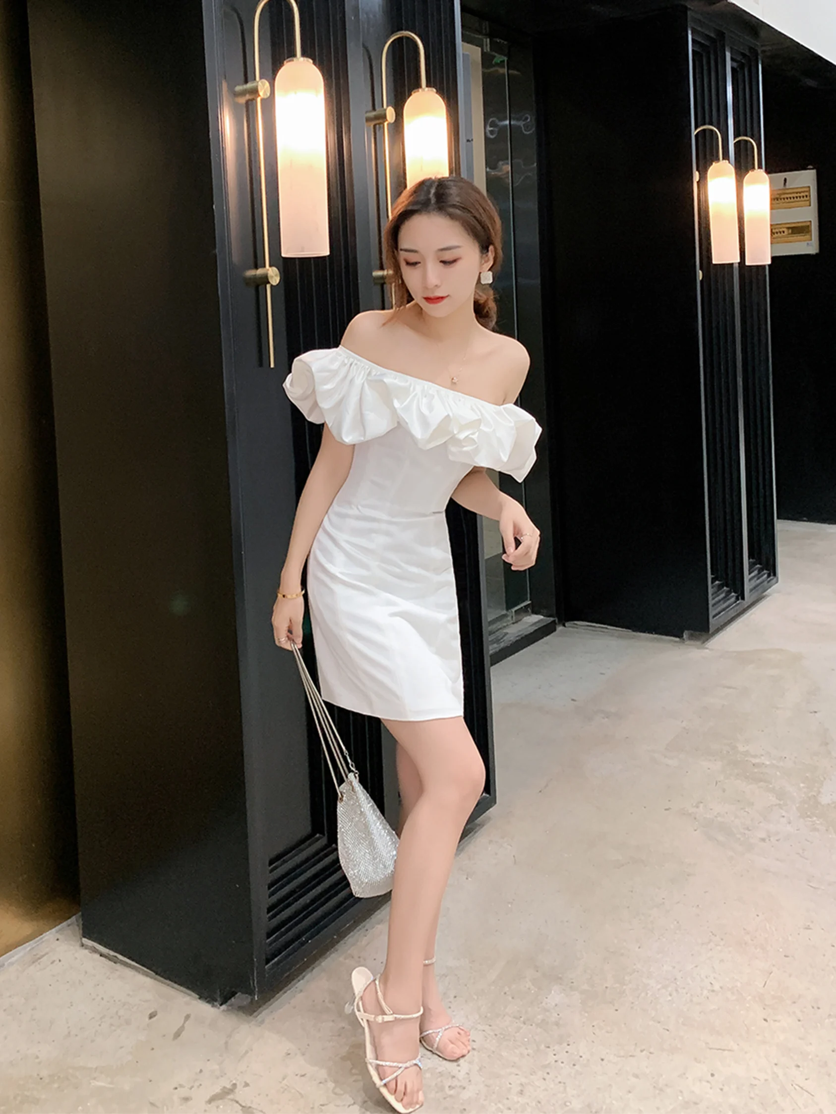 

Ele Korean Sle Evening Gown for Women Luxury ort Skirt Ball Dr Birthday Par Corporate Annual Meeting Dr