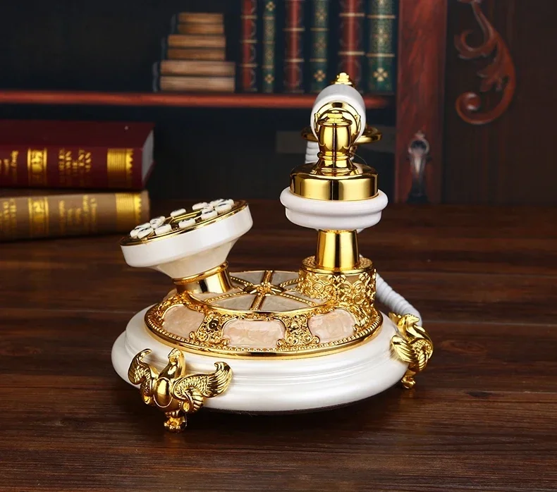 Creative Fashion European Antique Landline Phone Luxury New Wireless Card Creative Noble Retro White Landline