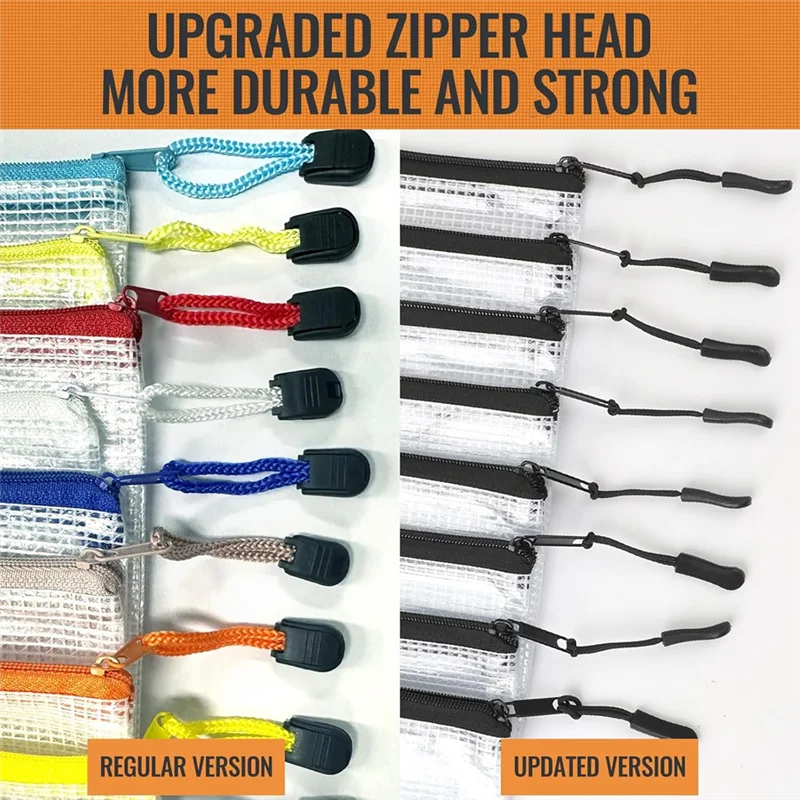 ABBK-24Pcs أكياس أكياس شبكية بسحاب، أكياس سوداء صغيرة شفافة، تنظيم مستحضرات التجميل أثناء السفر والفصول الدراسية واللوازم المكتبية