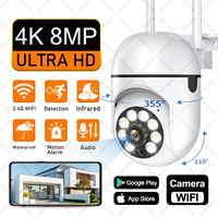 2.4G IP WiFi 8MP Camera Outdoor CCTV Video Surveillance Cameras 4X Zoom AI human Detection HD Color Night Vision IP66 waterproof