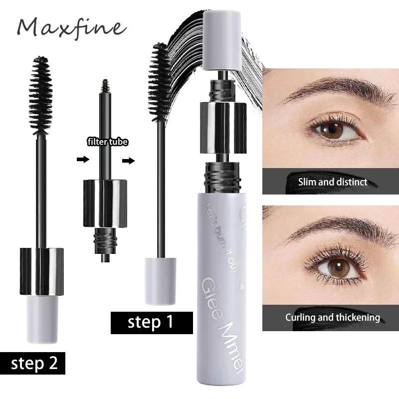 Maxfine Nieuwe Dubbele Hoofd Mascara Verlengen Dikke Krullend Slanke Wimper Waterdicht Sneldrogend Langdurige 24 uur Mode Mascara 10 ml