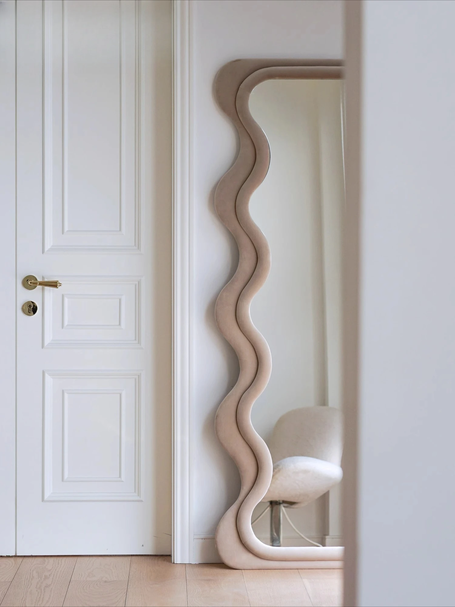 ins wave full body full-length mirror home retro floor-to-ceiling Nordic fitting mirror