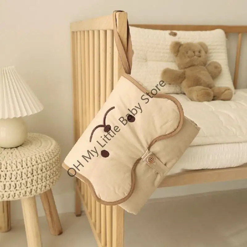 Cambiador pañales plegable M76C, colchón lactancia, almohadilla transpirable para cama cuna para niños